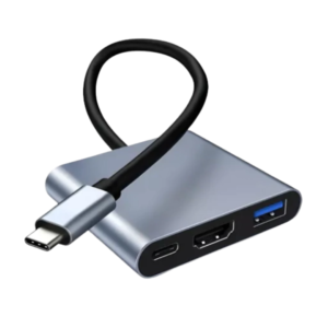 Adaptador Hub USB Tipo C a HDTV 3 en 1 (HDMI 4K / USB 3.0 / Tipo C PD)