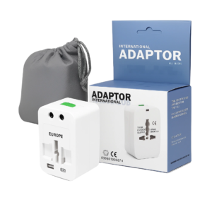 Adaptador Universal de Viaje All-In-One Multipaís (Luz LED / Incluye Funda)