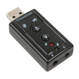 Placa de Sonido Externa USB 7.1 Virtual Jack 3.5mm Auricular y Micrófono con Control de Volumen Plug & Play