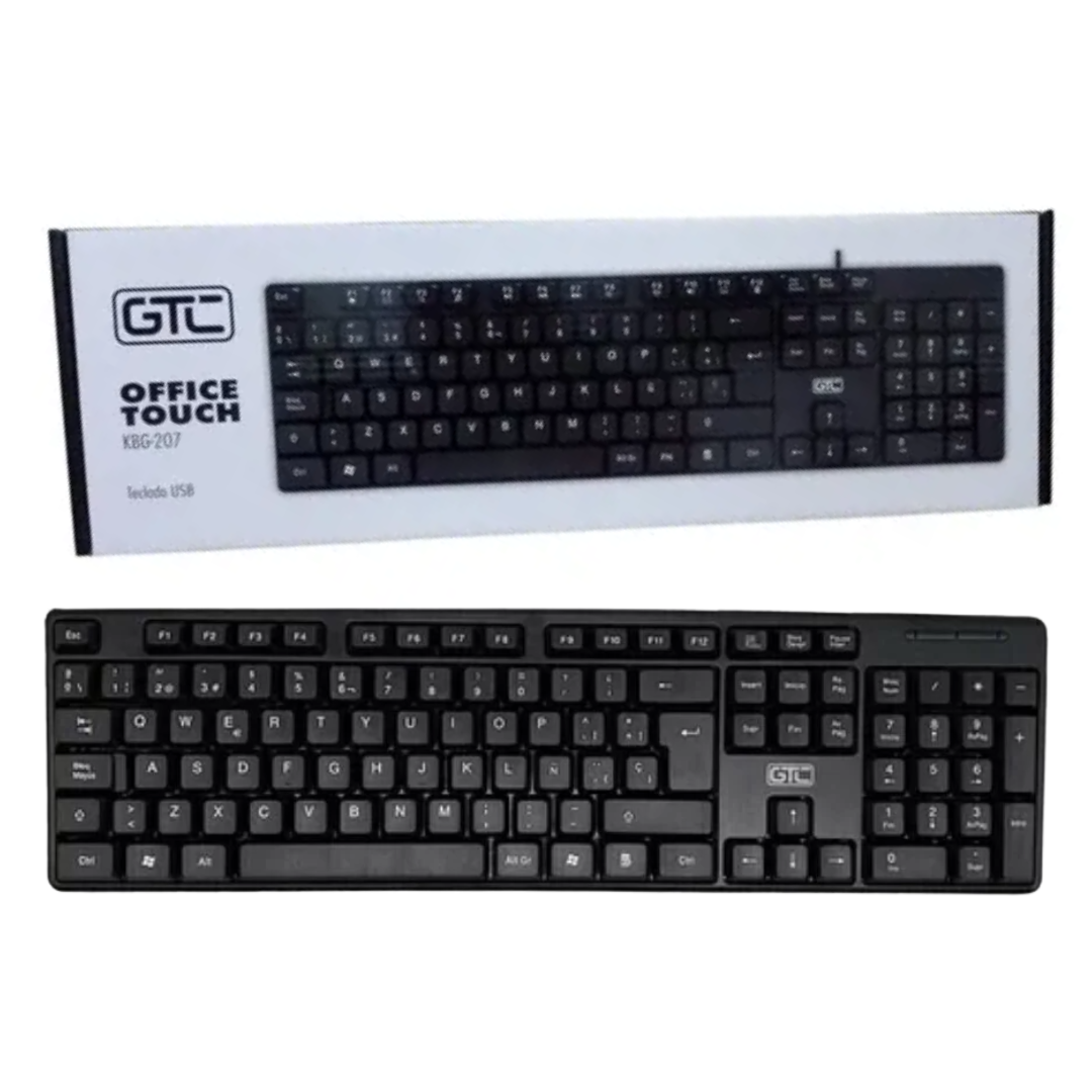 Teclado USB GTC Office Touch KBG-207 104 Teclas Español Latino Slim Plug & Play - Imagen 2