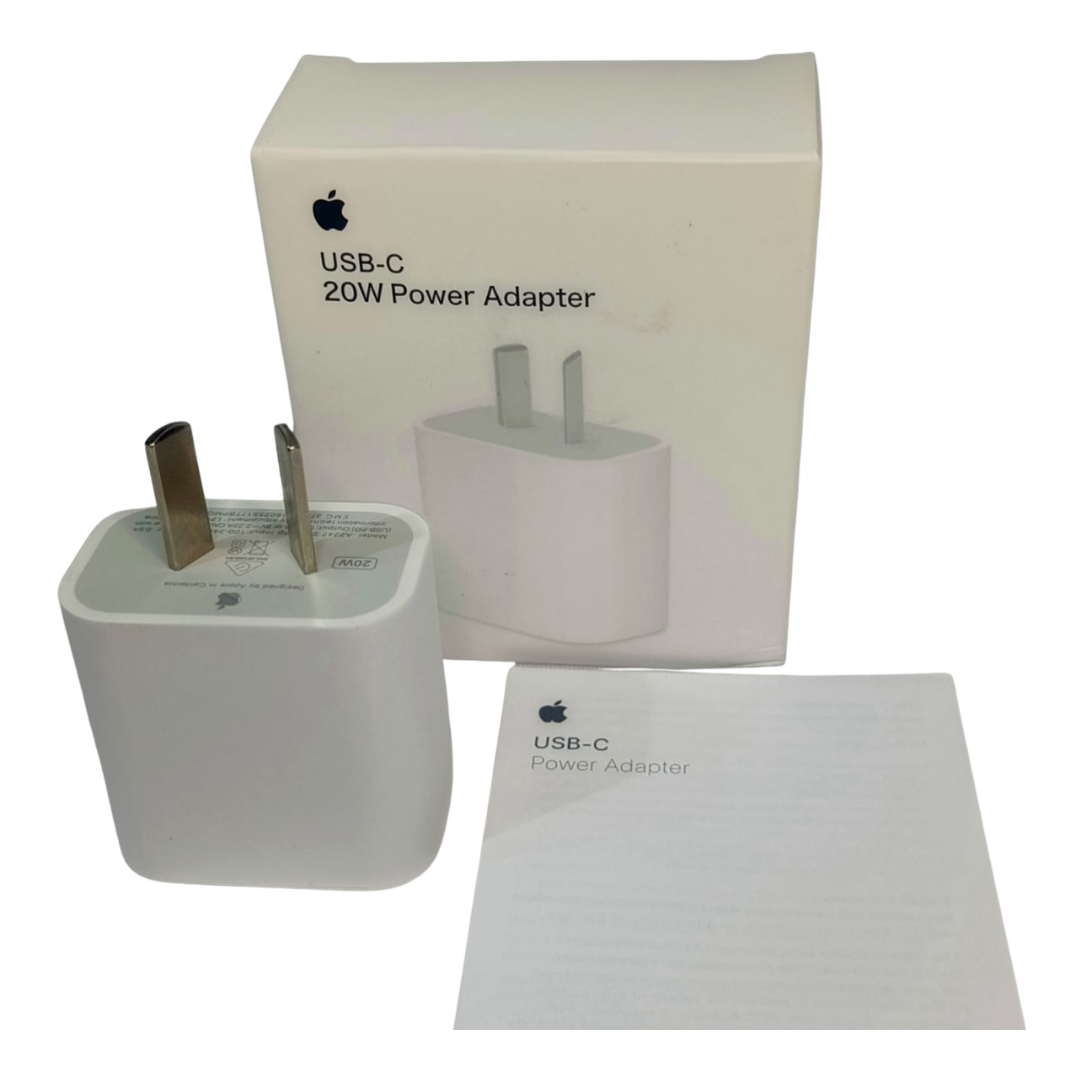 Cargador de Pared "APPLE" USB-C 20W Carga Rápida Power Delivery (Pata Argentina) - Imagen 2