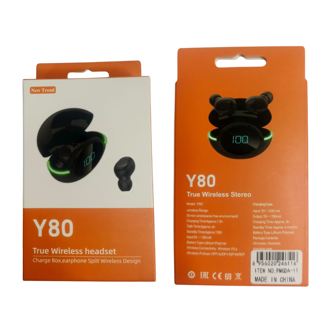 Auriculares In-Ear Bluetooth Y80 TWS (Pantalla LED + Detalle luminico) - Imagen 4